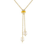 Weiße Süßwasserzuchtperlen-Silbercollier