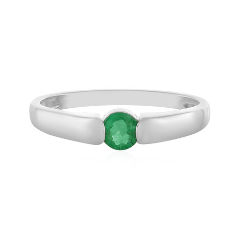 Bague en platine et Emeraude de Colombie