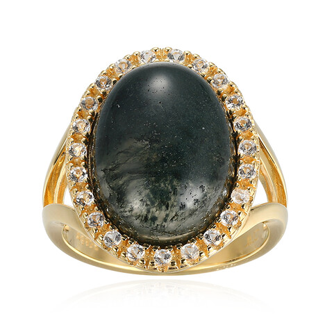 Moosachat-Silberring