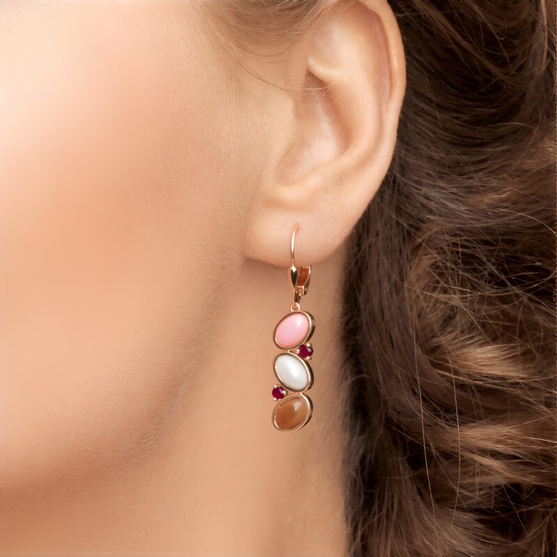 Pendientes en plata con Piedra de Luna blanca (KM by Juwelo)