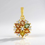 Ciondolo in argento con Zaffiro Fancy
