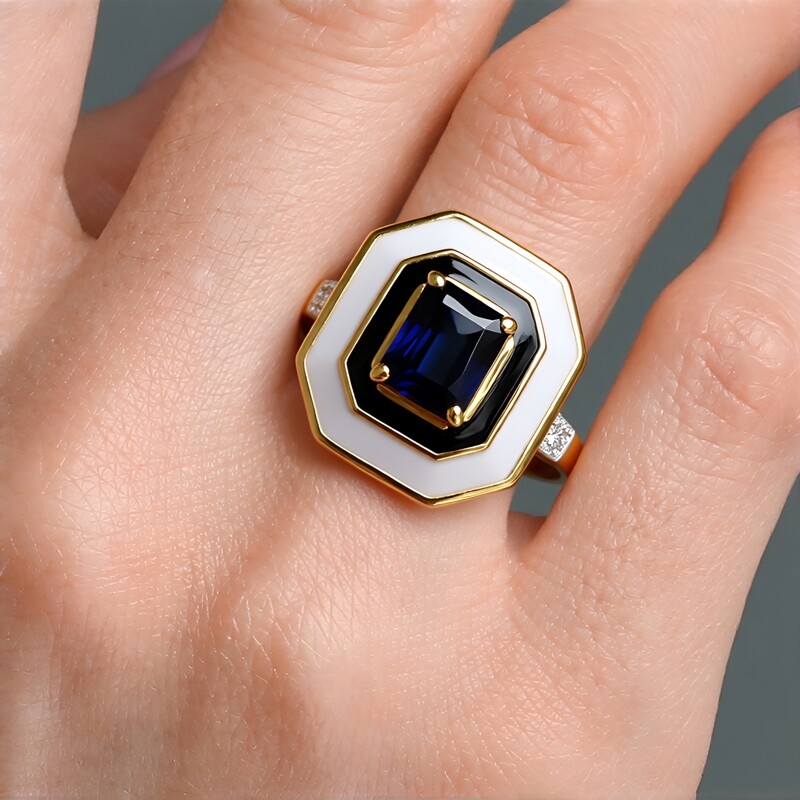 Londonblauer Topas-Silberring (M de Luca)