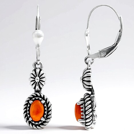 Orecchini in argento con Conchiglia di Ostrica Spinosa Arancione (Desert Chic)