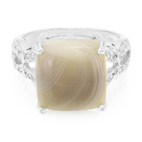 Bague en argent et Agate du Botswana