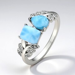 Anello in argento con Larimar