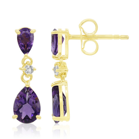 Amethyst-Goldohrringe