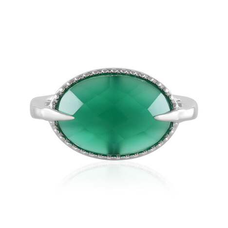 Anello in argento con Onice Verde