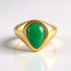 Anello da uomo in argento con Onice Verde