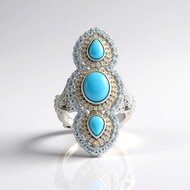Anillo en plata con Turquesa bella durmiente (Dallas Prince Designs)