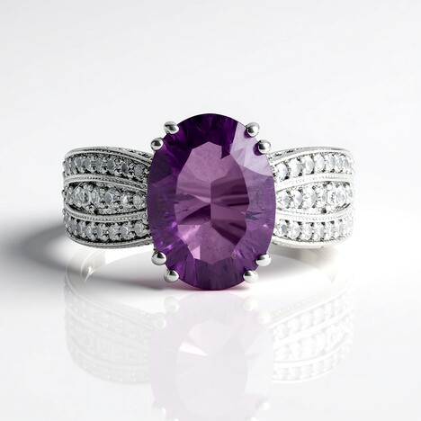 Anello in argento con Fluorite Viola