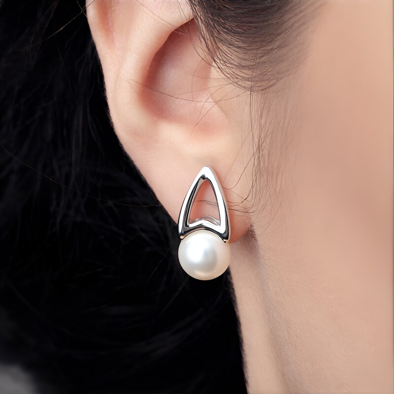 Zilveren oorbellen met Akoya parels (TPC)