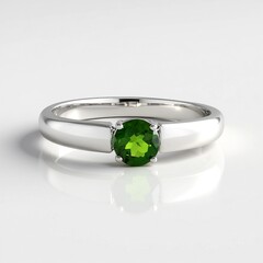 Anello in argento con Diopside Russo