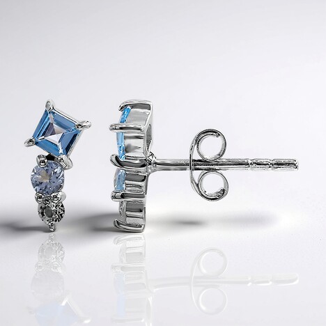 Orecchini in argento con Topazio Blu Svizzero
