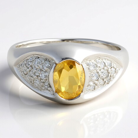 Anello in argento con Quarzo Champagne