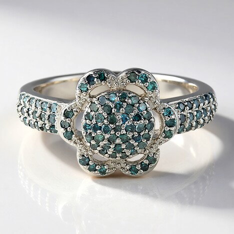 Anello in argento con Diamante Fancy
