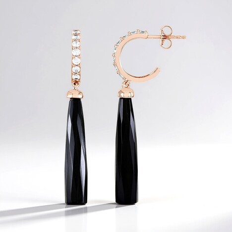 Orecchini in argento con Onice Nero (KM by Juwelo)