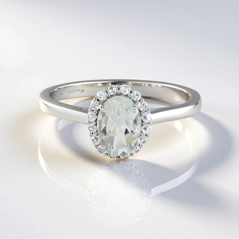 Bague en argent et Topaze blanche