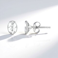 Orecchini in argento con Topazio Bianco