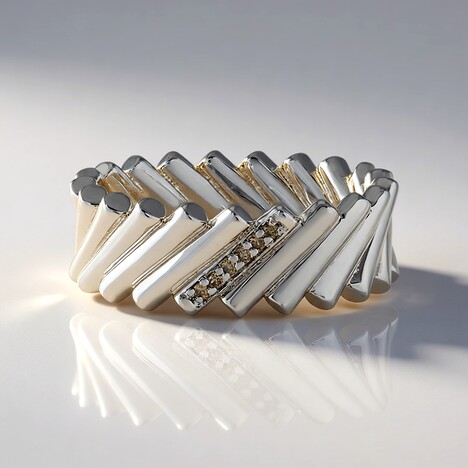 Bague en argent et Diamant champagne I3 (de Melo Essence)