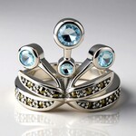 Bague en argent et Topaze bleu ciel (Annette classic)