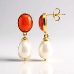 Boucles d'oreilles en argent et Perle blanche de culture d'eau douce (TPC)