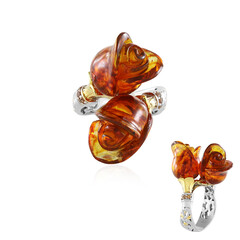 Anello in argento con Ambra (Gems en Vogue)