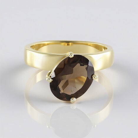 Anello in argento con Quarzo Fumè