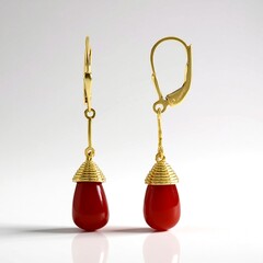 Orecchini in argento con Onice Rossa (MONOSONO COLLECTION)