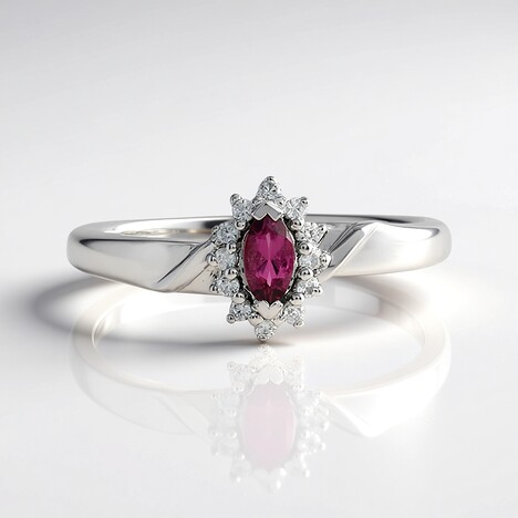Anello in argento con Tormalina Rosa Brasiliana