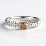 Bague en argent et Diamant champagne I2 (Ornaments by de Melo)