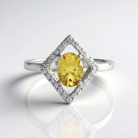 Anello in argento con Berillo Giallo