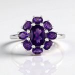 Anello in argento con Ametista Zambiana