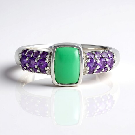 Anello in argento con Crisoprasio (KM by Juwelo)