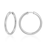 Orecchini A Cerchio Aperti In Argento 925, Diametro 45 Mm. Realizzati A Mano In Thailandia Da Artigiani Locali, Con Chiusura A Farfalla. Finitura Lucida, Peso 3,8g.