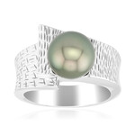 Zilveren ring met een Tahiti parel (MONOSONO COLLECTION)