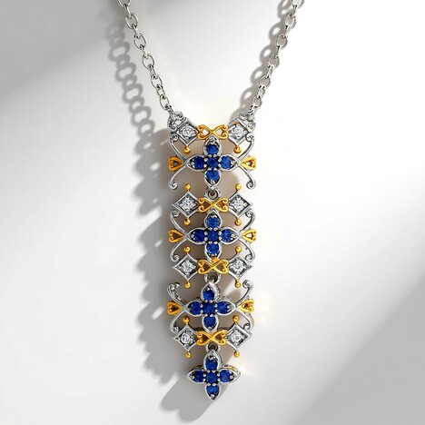 Collana in argento con Zaffiro Blu (Gems en Vogue)