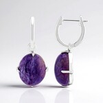 Boucles d'oreilles en argent et Charoïte