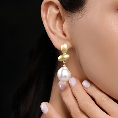 Pink Freshwater Pearl Silver Earrings (TPC)