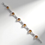 Bracciale in argento con Ambra Sunrise Baltica (dagen)