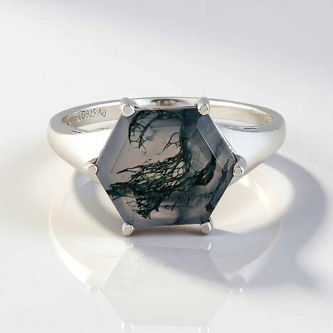 Anello in argento con Agata Muschiata