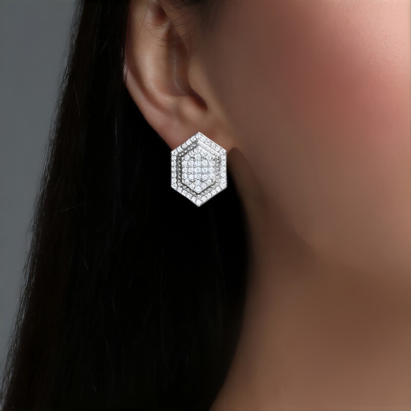 Zircon Silver Earrings