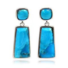 Zilveren oorbellen met Blauwe Kingman Mohave Turkooisen (Faszination Türkis)