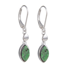 Pendientes en plata con Uvarovita