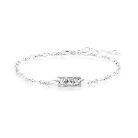 Weißer Topas-Silberarmband