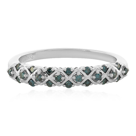 Zilveren ring met I3 Champagne Diamanten