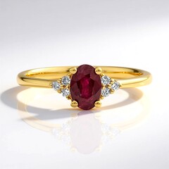 Anello in oro con Rubino Mozambico AAA