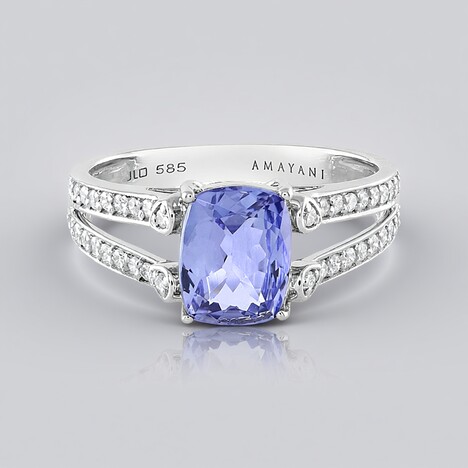 Anello in oro con Tanzanite AAA (AMAYANI)