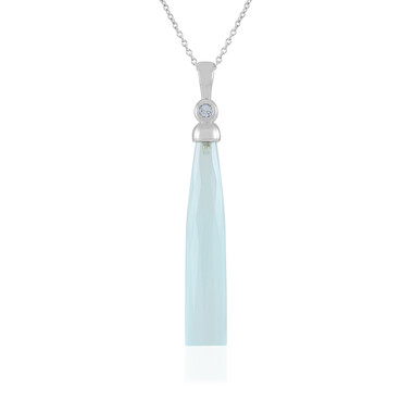 Aqua Chalcedony Silver Necklace (KM by Juwelo)
