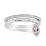 Anillo en plata con Turmalina rosa de Nigeria