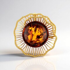 Ciondolo in argento con Ambra Baltica Cognac (dagen)